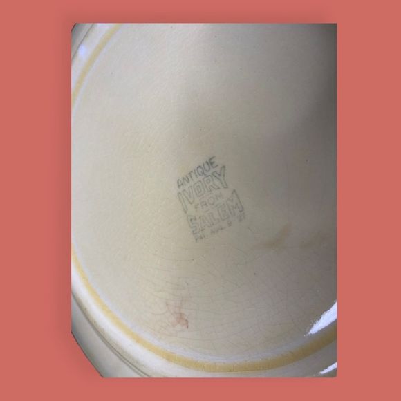 🦚 ANTIQUE IVORY FROM SALEM CHINA DINNER PLATE PHEASANT BIRD ON BRANCH 9" YELLOW - Picture 4 of 5